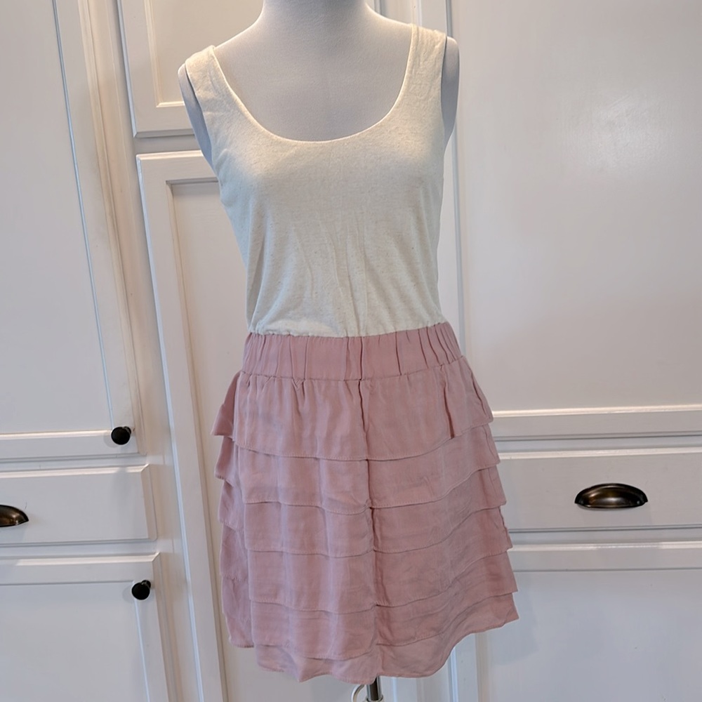 NWT Sleeveless tank dress with adorable pink ruffle skirt. love…ady brand